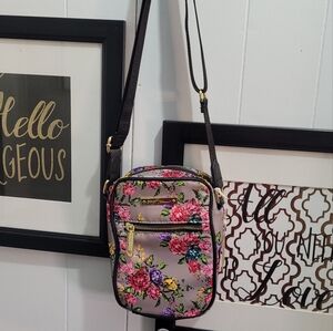 Betsy Johnson Nylon Floral Crossbody bag with wallet pockets